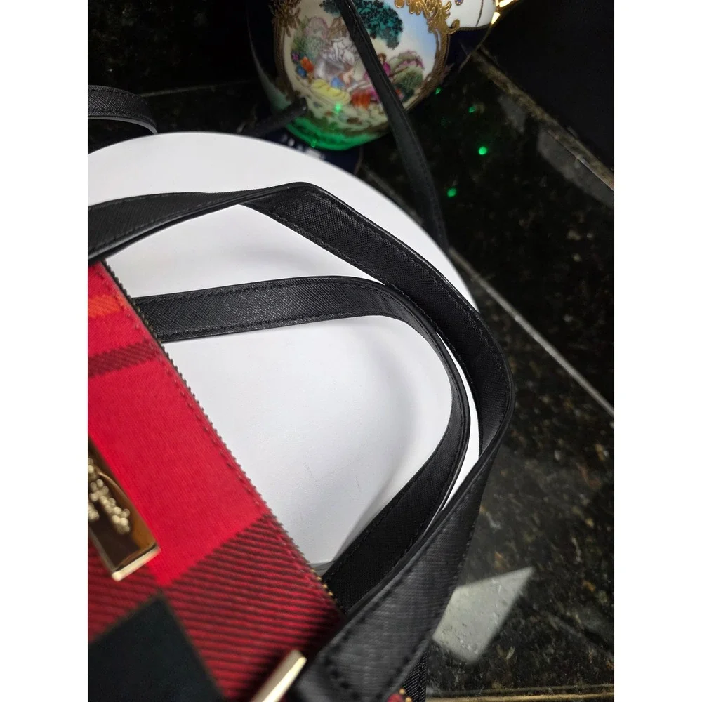 Kate Spade Newbury Lane Plaid Small Rachelle Satchel Red Black Buffalo Check Bag